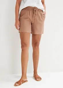 Leinen-Paperbag-Shorts, bonprix