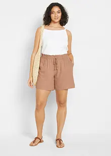 Leinen-Paperbag-Shorts, bonprix