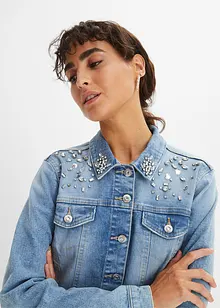 Veste en jean avec strass appliqués, bonprix