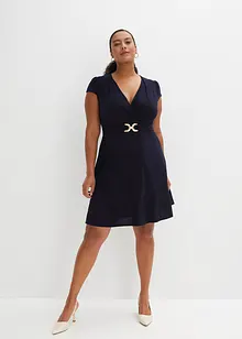 Jerseykleid mit dekorativer Schließe, bonprix