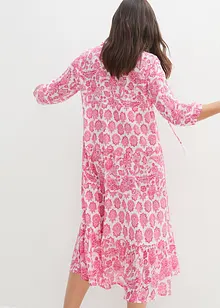 Robe longue froissée en coton avec poches, bonprix