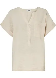 Blouse manches courtes en gaze de coton, bonprix