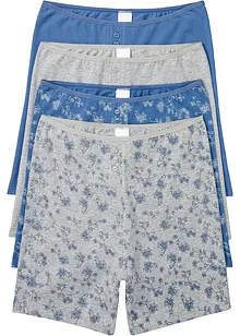 Lot de 4 boxers longs femme avec taille haute, avec coton, bonprix