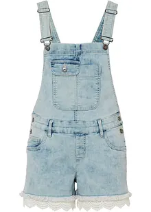 Salopette short en jean avec dentelle, RAINBOW