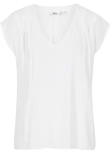 Blouse manches courtes avec col V, bpc bonprix collection