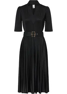 Robe midi en jersey avec jupe plissée, bonprix