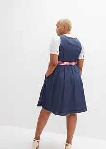 Dirndl in Jeansoptik mit Schürze, knieumspielend (2-tlg.Set), bonprix