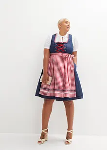 Dirndl in Jeansoptik mit Schürze, knieumspielend (2-tlg.Set), bonprix