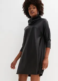 Lederimitat-Kleid mit Schalkragen, bonprix