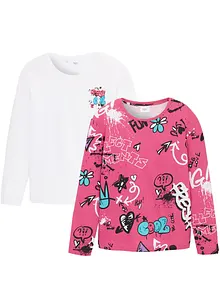 Mädchen Boxy-Shirt aus Bio Baumwolle (2er Pack), bonprix