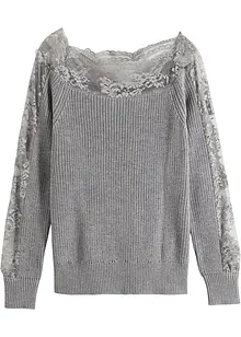 Pullover mit Spitze, bonprix