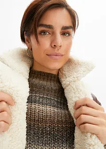 Manteau rembourré avec maille peluche au col, bonprix