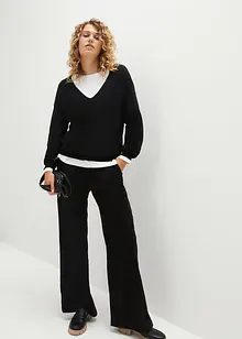 Oversize-Pullover mit tiefem V-Ausschnitt, bonprix