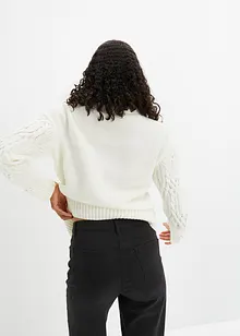 Pull à col rond avec motif torsadé, bonprix