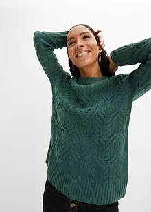 Rundhals-Pullover mit Zopfmuster, bonprix