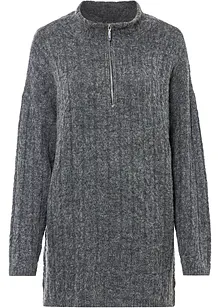 Langer Pullover mit Zopfmuster, bonprix