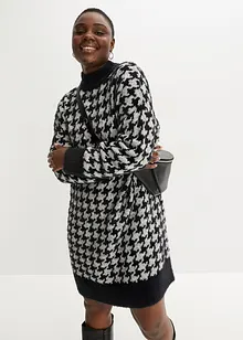 Robe en maille à motif pied-de-coq, bonprix