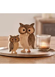 Objet déco hibou (Ens. 2 pces.), bonprix