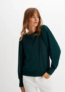 Pullover mit plissierten Ärmeln, bonprix