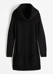 Robe en maille à col roulé et poches plaquées, bonprix