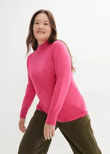 Basic Pullover mit Stehkragen mit recycelter Baumwolle, bonprix