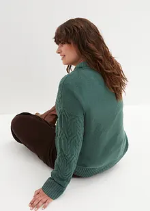 Rundhals-Pullover mit Zopfmuster, bonprix