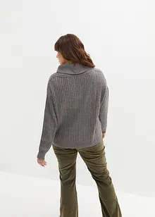 Pullover mit V-Ausschnitt und Seitenschlitzen, bonprix