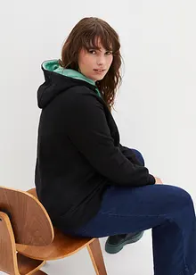 Kapuzensweatshirt mit Kontrastdetails aus Bio-Baumwolle, bonprix