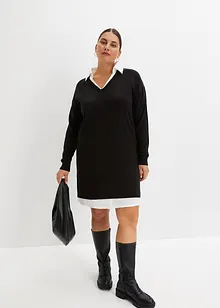 Strickkleid mit Blusen-Einsatz, bonprix