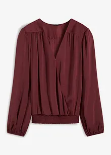 Blouse en satin style portefeuille, bonprix