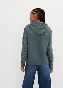 Kapuzensweatshirt mit Reißverschluss aus reiner Baumwolle, bonprix