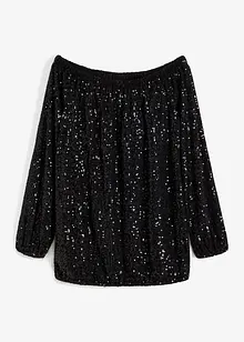 T-shirt Carmen oversized à paillettes, bonprix