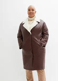 Manteau rembourré avec maille peluche au col, bonprix