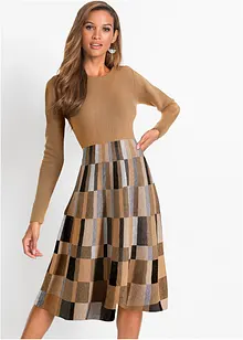 Robe en maille à carreaux, bonprix