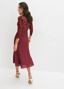 Robe midi en mousseline avec dentelle, bonprix