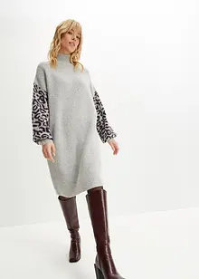 Robe en maille oversized avec motif léopard, bonprix