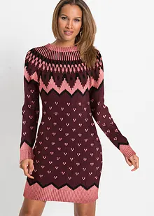 Robe en maille à motif norvégien, bonprix