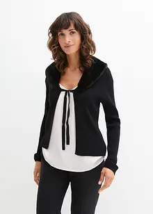 Gilet en maille avec col synthétique, bonprix