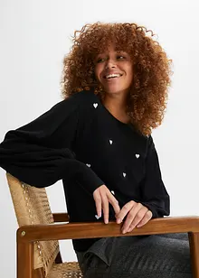 Pull en fine maille de viscose mélangée, bonprix