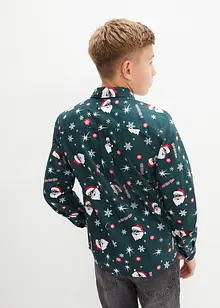 Langarmhemd mit Weihnachtsmotiv, Slim Fit, bonprix