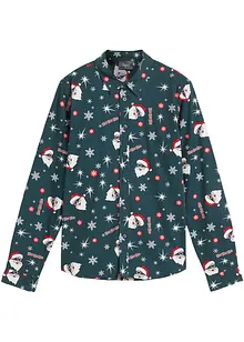 Langarmhemd mit Weihnachtsmotiv, Slim Fit, bonprix