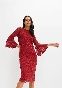 Robe en dentelle à manches volantées, bonprix