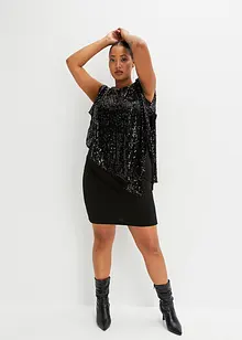 Robe à épaules dénudées à paillettes, bonprix