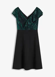 Robe avec empiècement sequins, bonprix