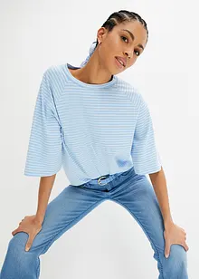 Gestreiftes T-Shirt mit Raglan-Ärmeln, hochgeschlossen, bonprix