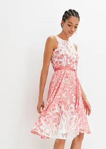 Robe midi en dentelle avec lien à nouer, bonprix