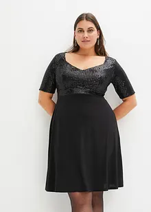 Robe avec empiècement sequins, bonprix