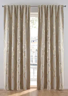 Abdunkelnder Vorhang mit Glanz Druck (1er Pack), bonprix