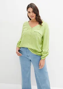 Blouse à col V et manches longues, bonprix