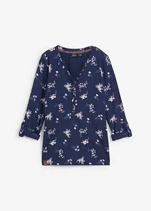 Langarmshirt mit Knopfleiste, bedruckt, bonprix